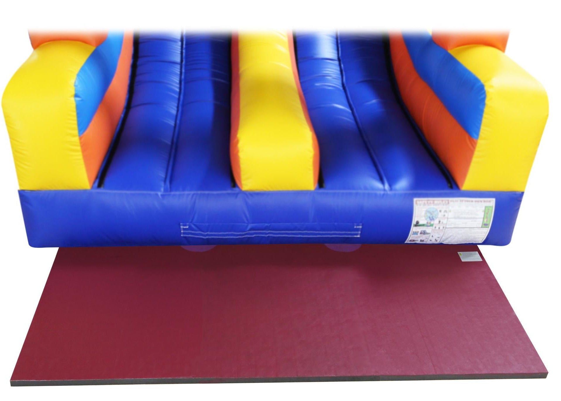4 by 8 feet safety impact setup at the entrance and exit of inflatable slide