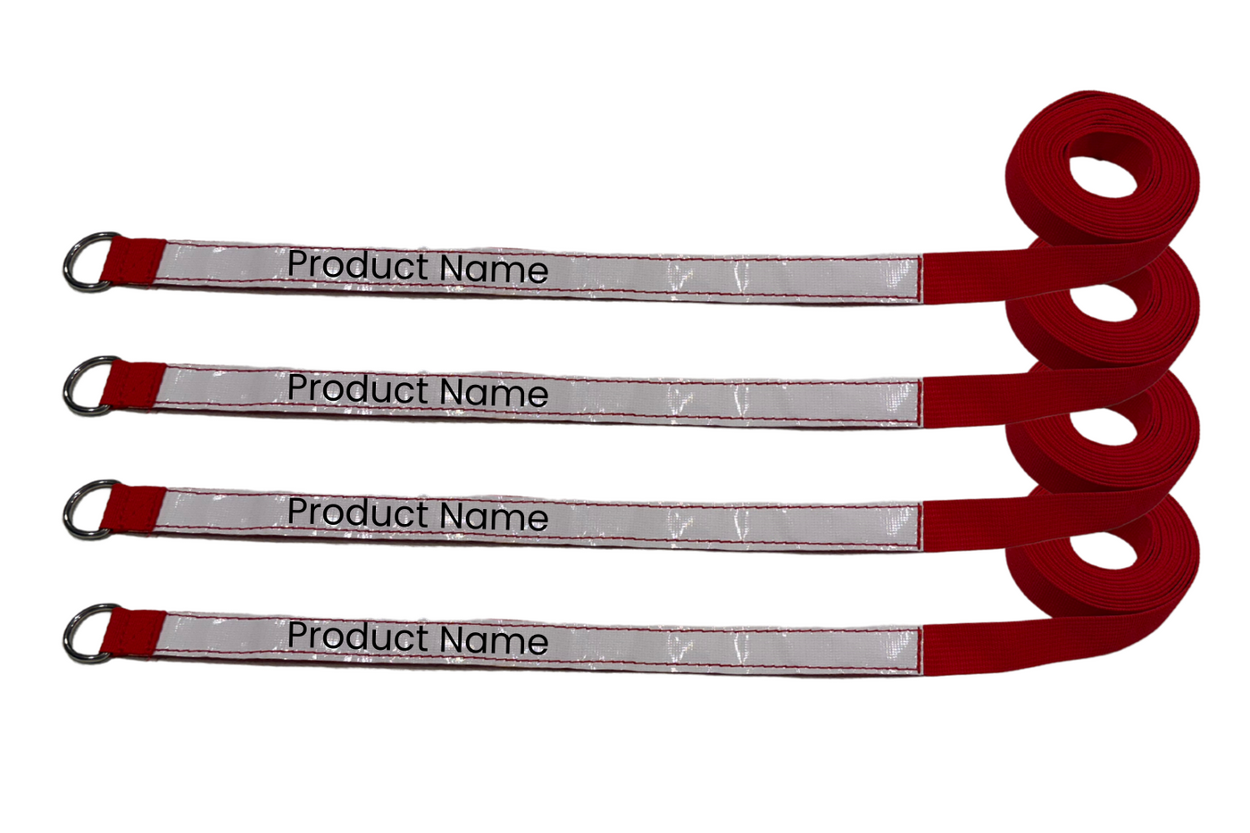White Vinyl Label of Roll-Up Inflatable Storage D-Ring Straps