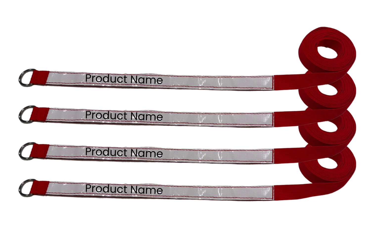 White Vinyl Label of Roll-Up Inflatable Storage D-Ring Straps