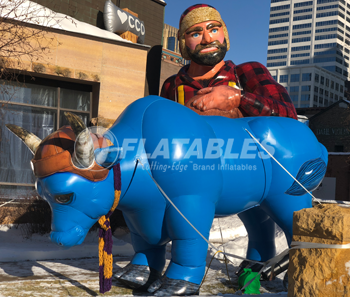 Inflatable Paul Bunyan &amp; Babe the Blue Ox