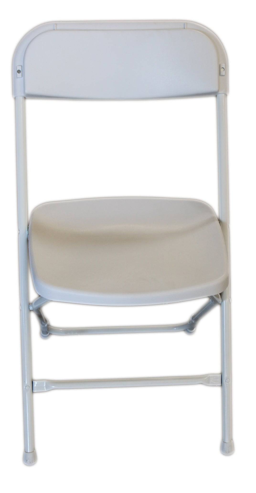 White Plastic Folding Chairs - 10 Pack