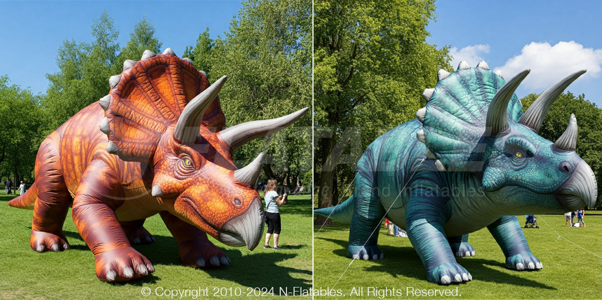 Inflatable Triceratops Dinosaur (Green)