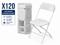 White Plastic Folding Chairs - 120 Pack