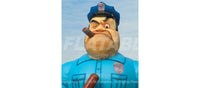 Closeup of a cartoon inflatable prison guard. 