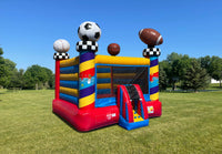 All Sport Inflatable Bounce House setup outside on grass park