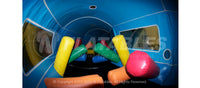 Tackle dummy obstacles inside the Arctic Expedition inflatable tunnel slide. 