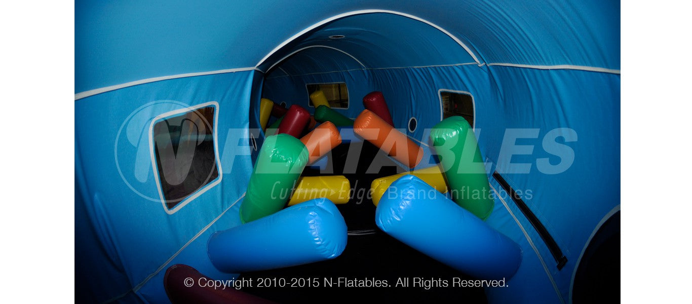 Obstacles inside the inflatable tunnel Arctic Expedition™ crawl through. 