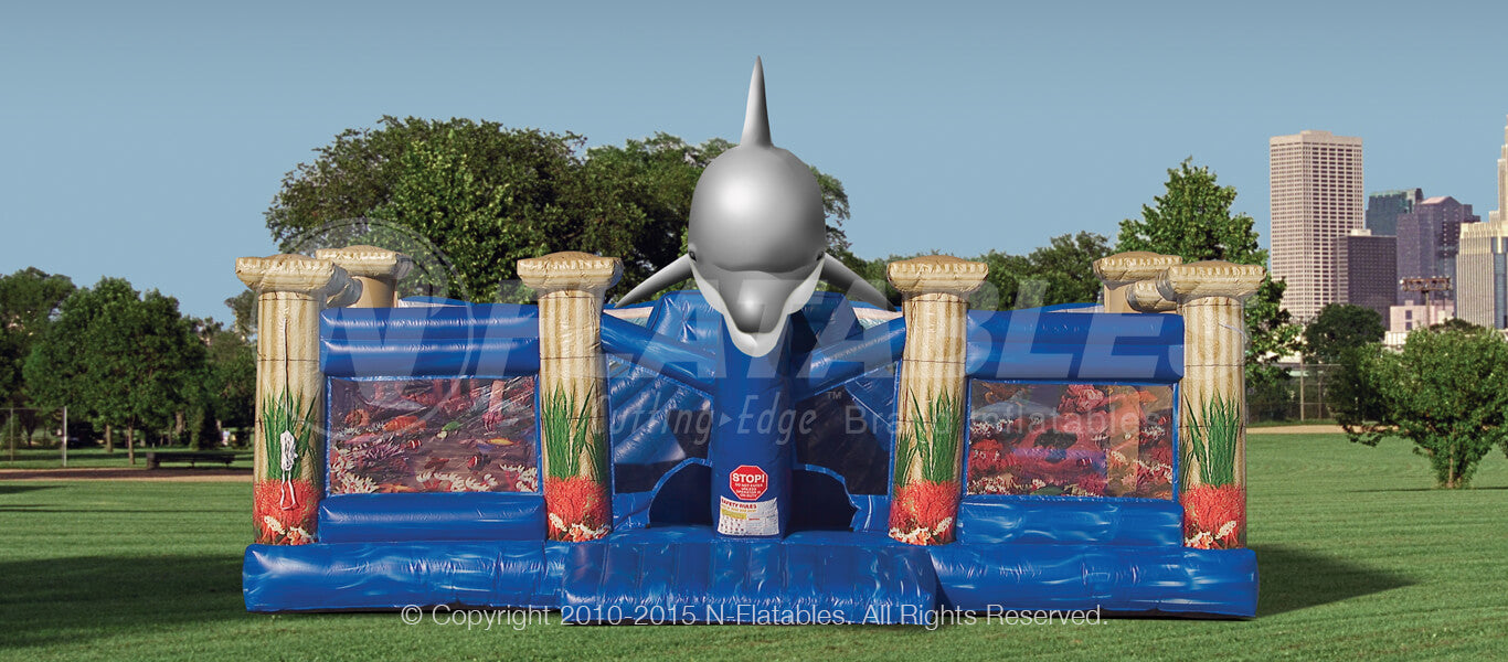 Atlantis Playland™ commercial inflatable bounce house front view