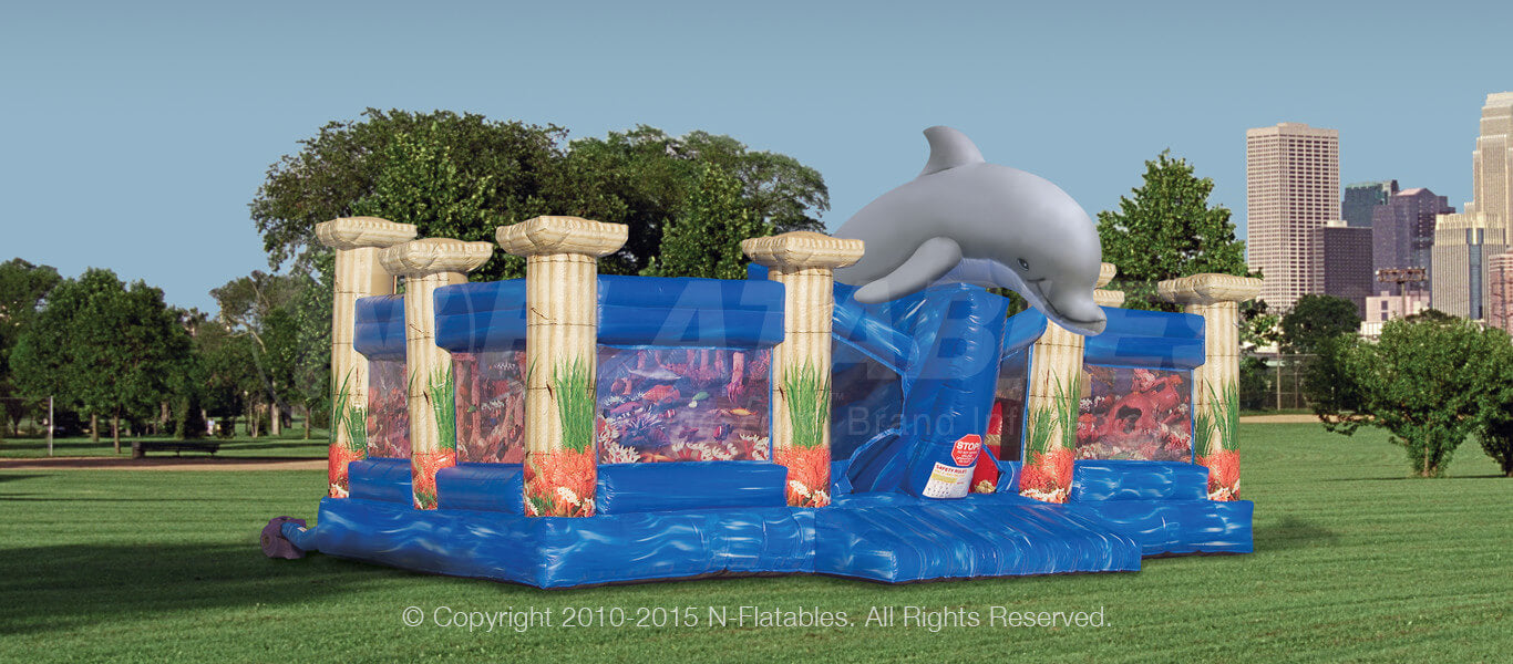 Atlantis Playland™ commercial inflatable in an outdoor park