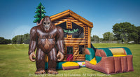 Bigfoot's House Party™ Combo inflatable shown with the detachable 10-foot Bigfoot figure on grass background