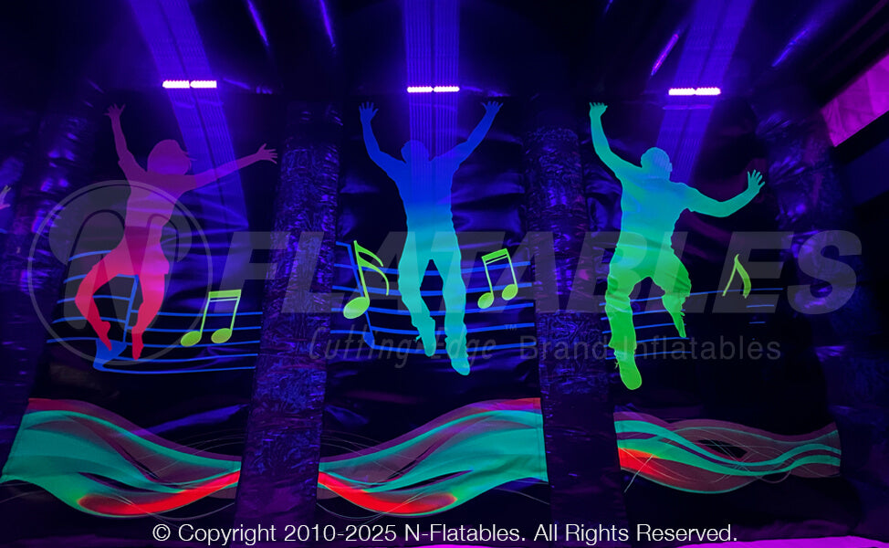 interior Wall of Boom Box Blacklight Bouncer