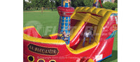 A view of the climbing area in the Buccaneer™ pirate ship themed commercial grade inflatable combo.