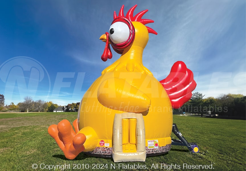 front entrance of the 18-foot inflatable chicken bounce house inflatable
