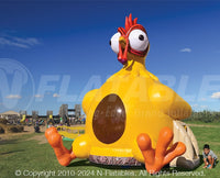 118-foot inflatable Chicken Bouncer house setup outdoors