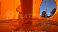 Inside view of inflatable chicken bounce house