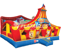 Circus Playland™ inflatable toddler play area on white background. 