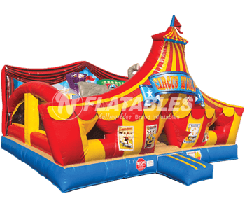 Circus Playland™ inflatable toddler play area on white background. 