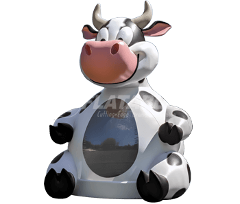 24-fooot Inflatable Cow Bouncer™ on monochrome background 