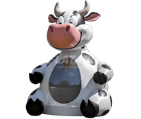24-fooot Inflatable Cow Bouncer™ on monochrome background 