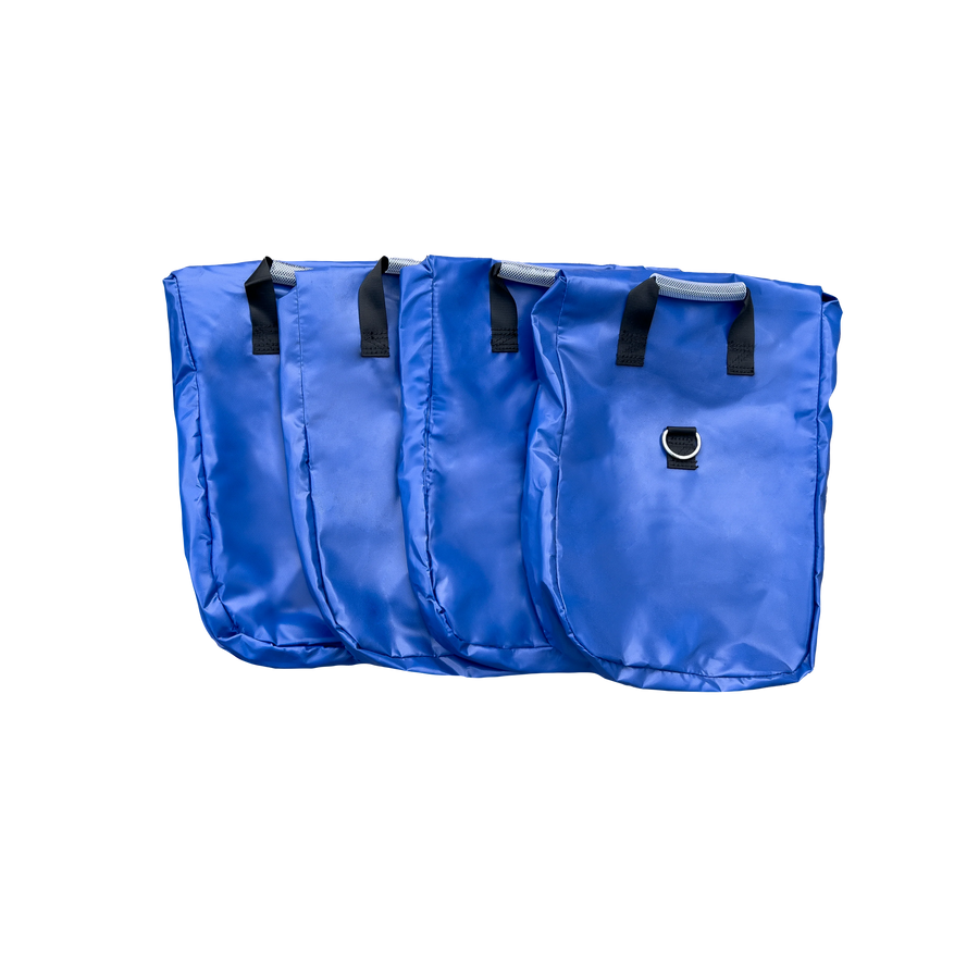 4 pack blue deluxe sand bag covers with carrying handle