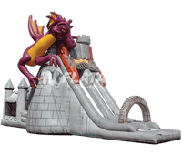 Dragon’s Tower Slide Combo™ commercial grade inflatable bounce house on white background