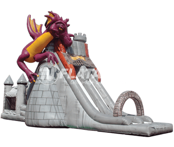 Dragon’s Tower Slide Combo™ commercial grade inflatable bounce house on white background