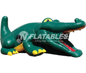 Gator Hide-n-Slide™ Kid Combo inflatable on white background. 