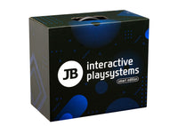 Box of JB Interactive Playsystems with blue and black design