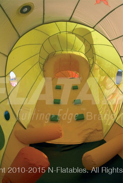 The climbing lane inside the Jungle Crawl inflatable crawl-through for little kids. 