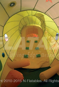 The climbing lane inside the Jungle Crawl inflatable crawl-through for little kids. 