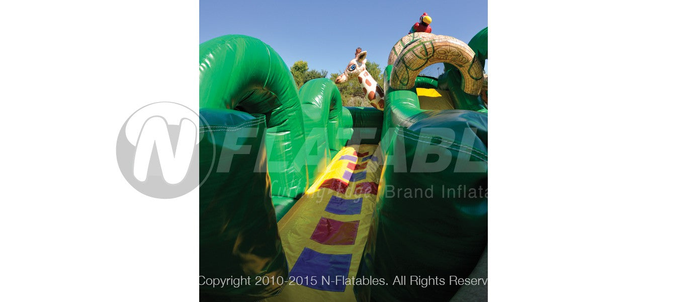 Hopscotch area of the Jungle World commercial-grade inflatable Combo