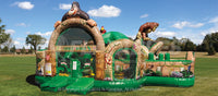 Side view of the Jungle World inflatable bouncer combo