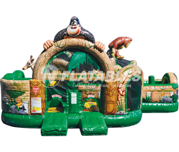 Inflatable Jungle World Combo on white background. 