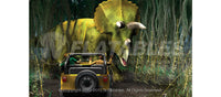 Closeup of the digital printing inside Jurassic Zoo™  commercial inflatable bounce house