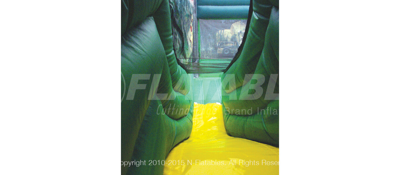 The slide lane in the Jurassic Zoo™  commercial inflatable bounce house