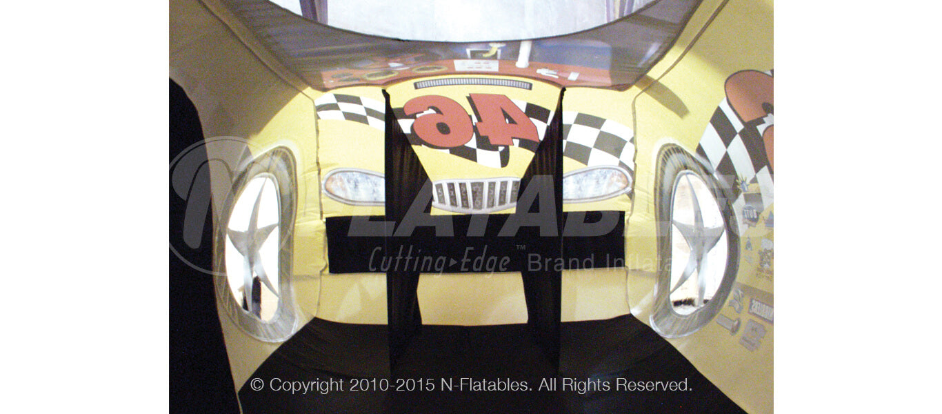 Inside the Kiddy Grand Prix crawl through inflatable tunnel for small kids. 
