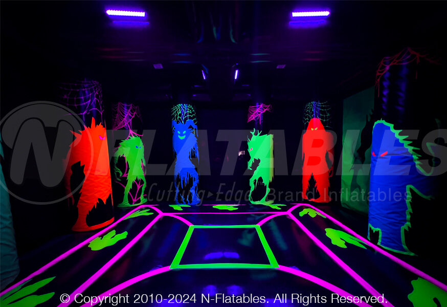 Inside view of Monster Box Inflatable Glow in the dark bounce house