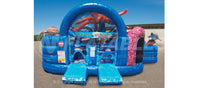 Front entrance view of the Ocean World™ inflatable bounce house combo