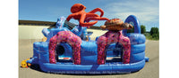 Side view of the Ocean World™ Combo featuring inflatable octopus and turtle characters