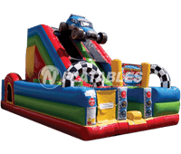 Off-Road Slide Combo™ commercial grade inflatable car themed playground on a white background
