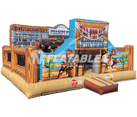 Old West Playland™ inflatable western themed toddler play area on white background