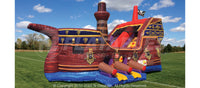 Angled view of the Pirate Ship™ commercial grade inflatable. 