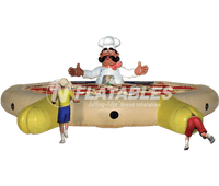 Inflatable pizza themed maze on white background. 