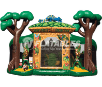 Rainforest Fun Center™ inflatable combo on white background. 