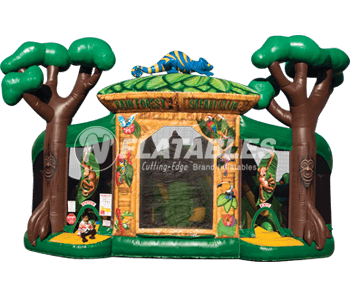 Rainforest Fun Center™ inflatable combo on white background. 