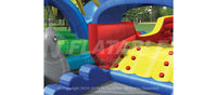 Climbing ramp of the pirate ship inside the Sea Park inflatable playground. 