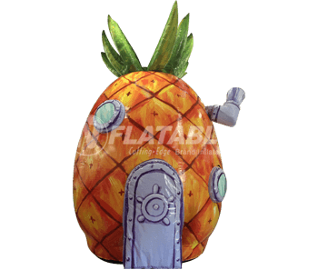 29' inflatable SpongeBob Squarepants House on white background. 