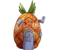 29' inflatable SpongeBob Squarepants House on white background. 