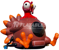 Inflatable 20-foot Commercial Turkey Bounce House on monochrome background