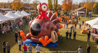 Commercial Grade 20-foot Inflatable Turkey Bounce House setup outdoors at an event